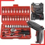 باك الصيانة : عدة أدوات 46 قطعة ومفك كهربائي